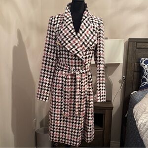 New With Tag Ted Baker Houndstooth Patterned Coat